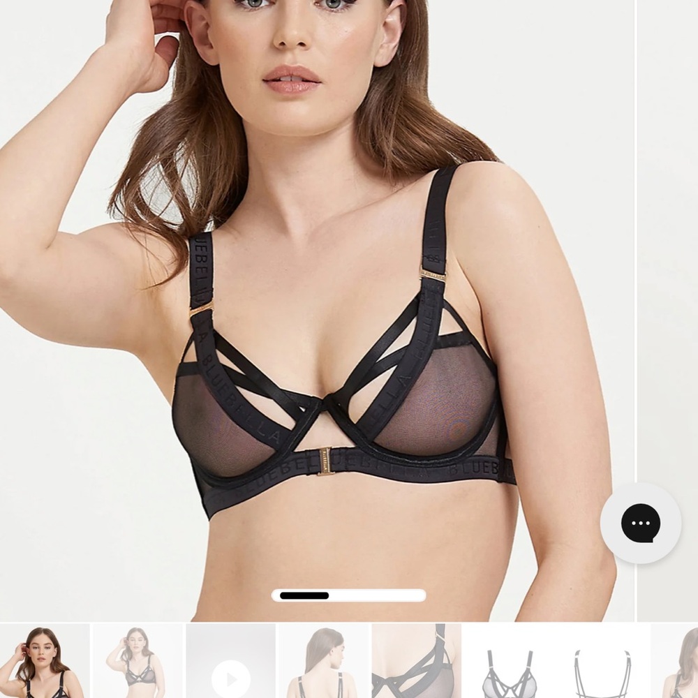 Bluebella Black Mesh Strappy Bra